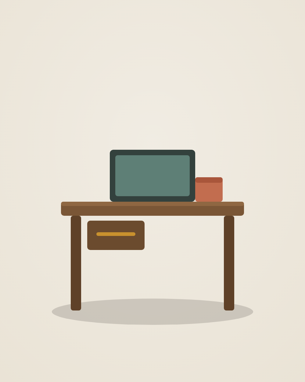 Mid-century walnut writing desk